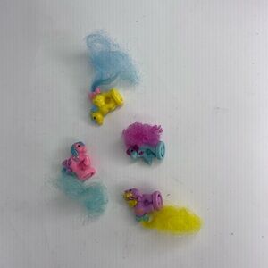 Vintage G1 My Little Pony Petite Micro Toys Lot Of 4 Ponies